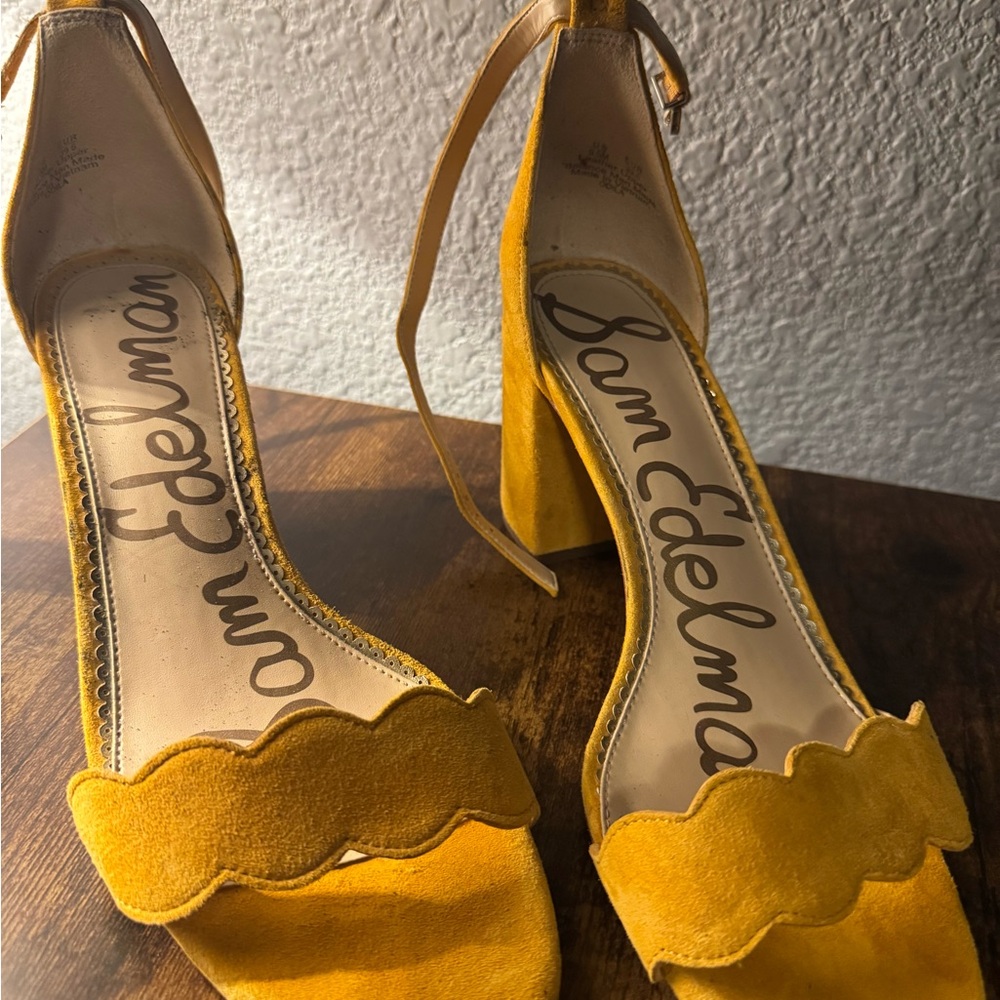 Sam Edelman Mustard Yellow Heeled Sandals